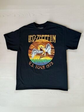 Led Zeppelin U.S. Tour 1975 Black T-Shirt